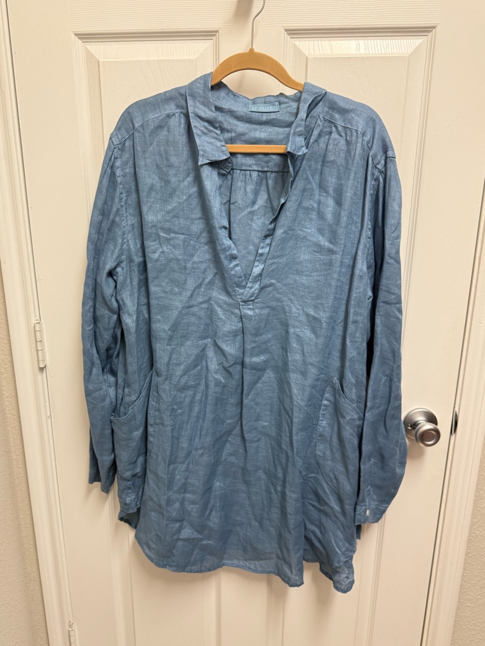 CP Shades Blue Linen Dress